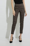 Joseph Ribkoff 224253 Black/Brown Abstract Print Pull On Cropped Pants