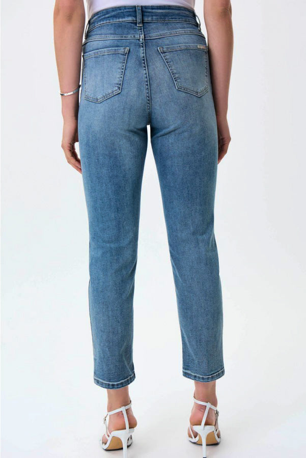 Joseph Ribkoff 231917 Vintage Blue Embellished Star Embroidered Jeans