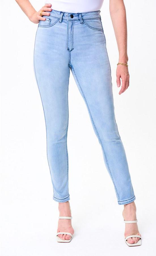 Joseph Ribkoff 231933 Light Blue/Multi Butterfly Print Reversible Jeans