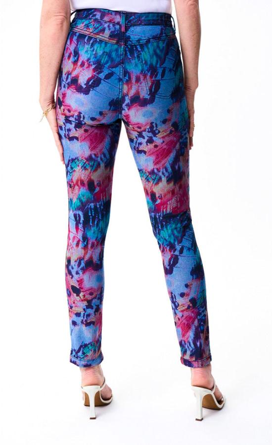 Joseph Ribkoff 231933 Light Blue/Multi Butterfly Print Reversible Jeans