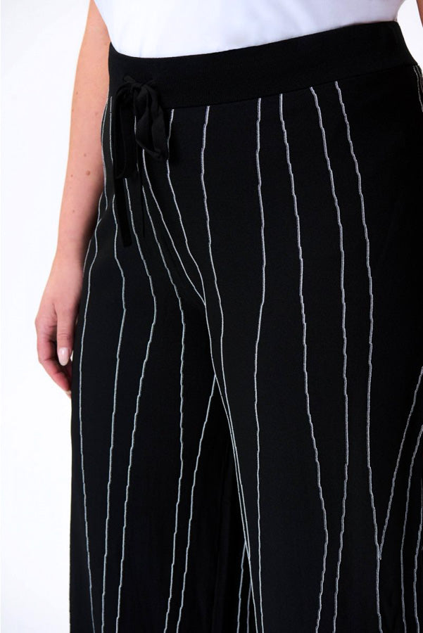 Joseph Ribkoff 231939 Black/Vanilla Striped Pull On Pants