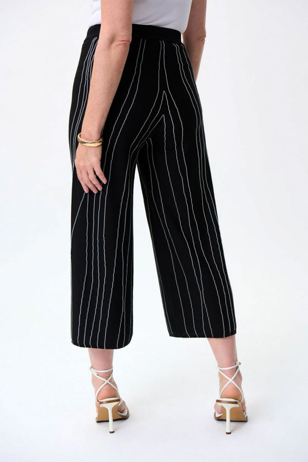 Joseph Ribkoff 231939 Black/Vanilla Striped Pull On Pants