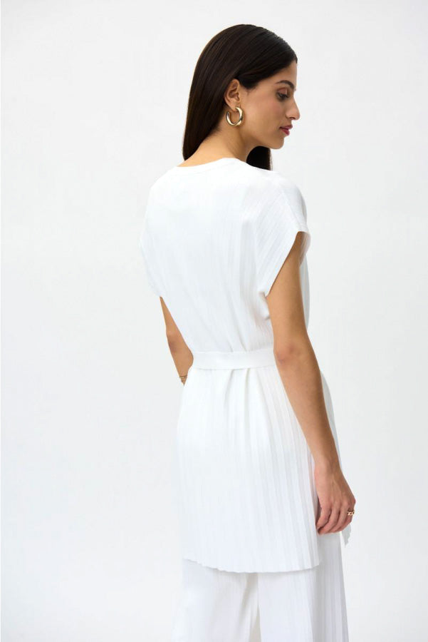 Joseph Ribkoff 232928 Vanilla Pleated Cover-Up Jacket