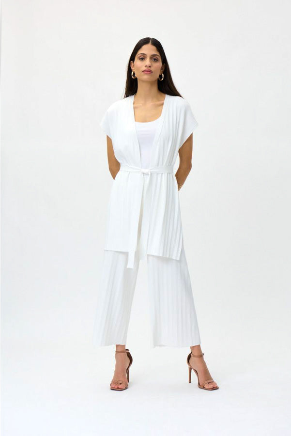 Joseph Ribkoff 232928 Vanilla Pleated Cover-Up Jacket
