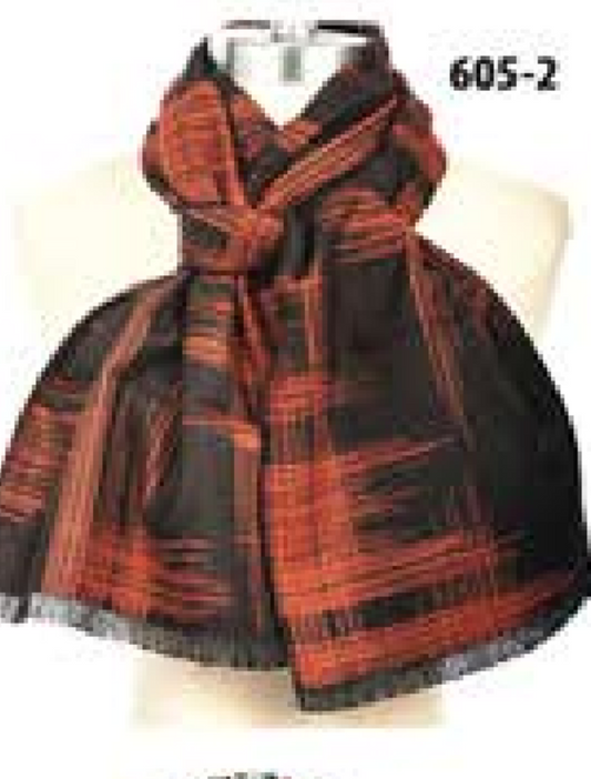 Cashmere Scarf MSC 605-2 Copper/Black Print
