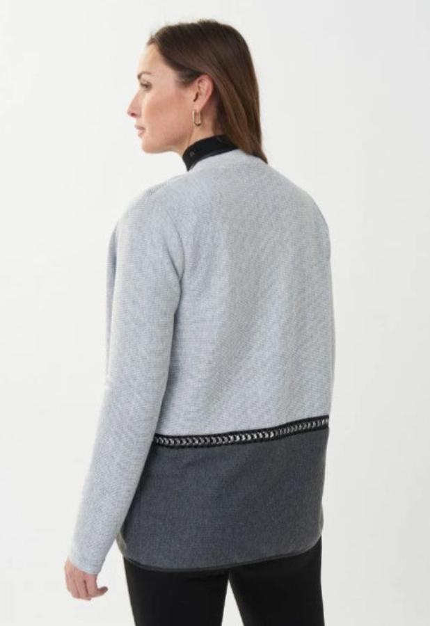 Joseph Ribkoff 223313 Grey/Black Open Front Cover Up