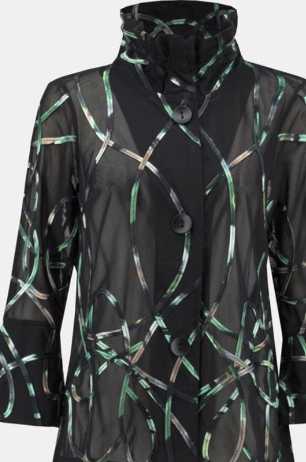 Joseph Ribkoff 234905 Black/Multi Abstract Print Jacket
