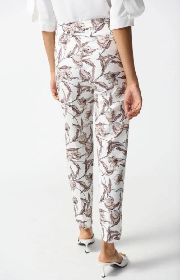 Joseph Ribkoff 242222 Vanilla/Multi Floral Print Straight Cropped Pants