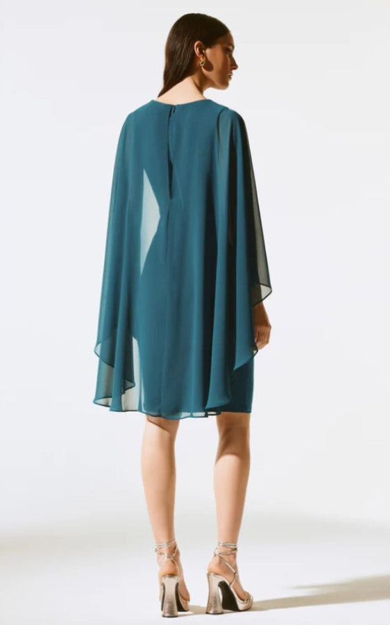 Joseph Ribkoff 243701 Twilight Blue Chiffon Cape Sheath Dress