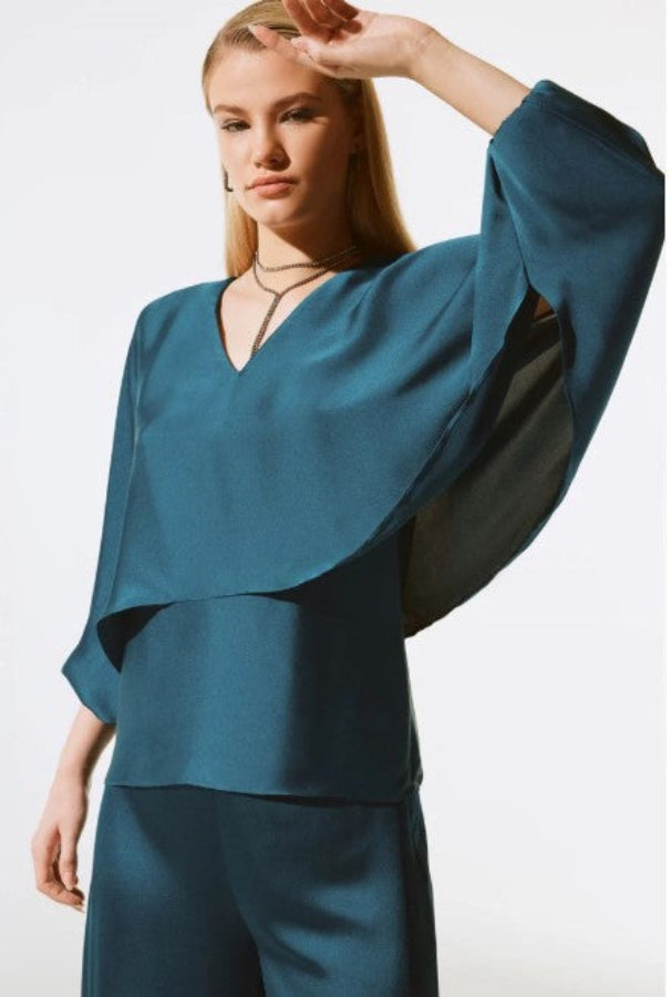 Joseph Ribkoff 243790 Twilight Layered Batwing Sleeve Satin Top