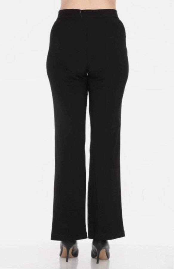 Black flared pants on a white background
