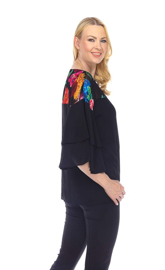 Black, inventory, Long Sleeve, Multi-color, New A, Print, Sheer, Tops - August Brock Fashions