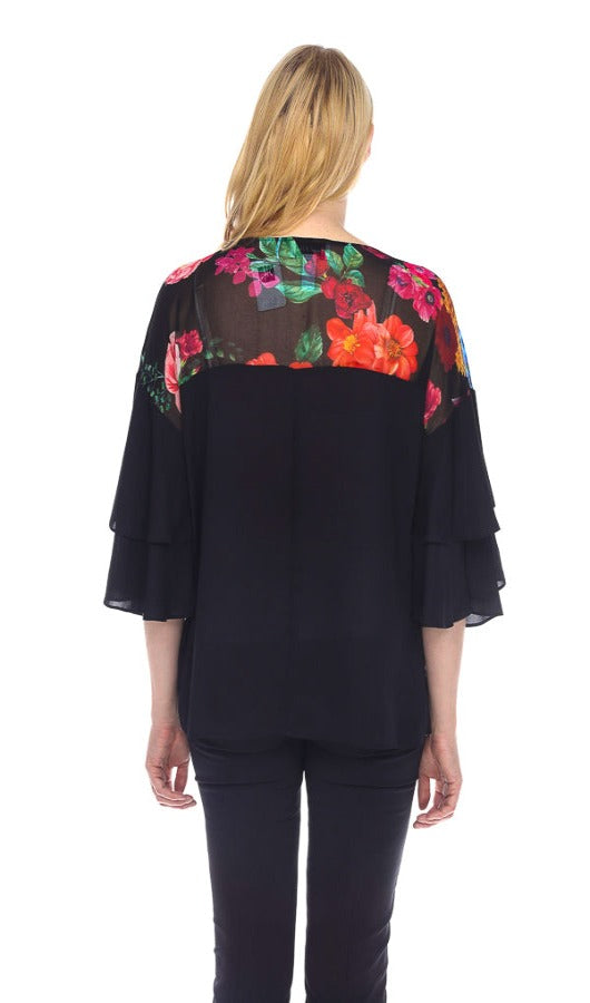Black, inventory, Long Sleeve, Multi-color, New A, Print, Sheer, Tops - August Brock Fashions