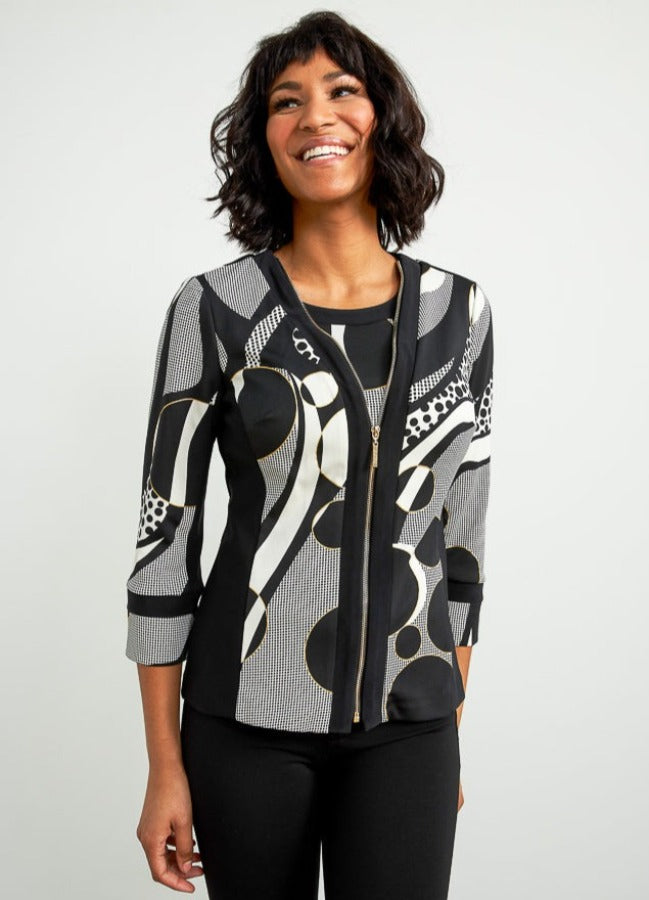 Black, Ivory, Jackets, Long Sleeve, New A, new.bc, Polka dots, Print - August Brock Fashions