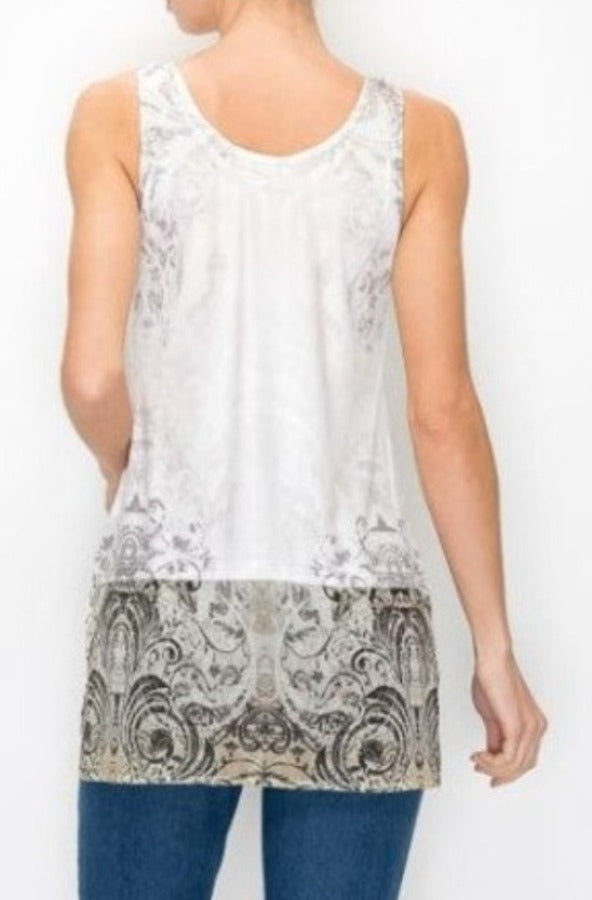 Origami 501-T11 Tank Top with Chiffon Layer – August Brock