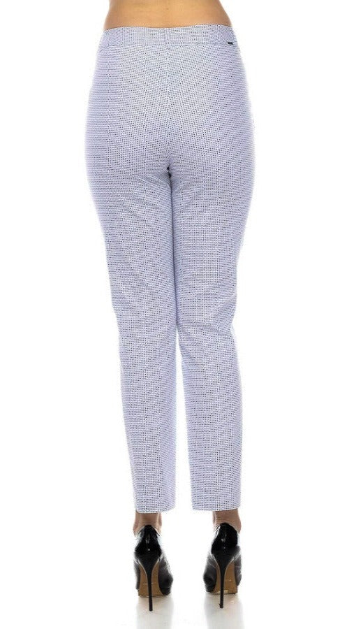 Blue, Pants, Print, Slip-on, White - August Brock Fashions
