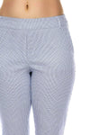 Blue, Pants, Print, Slip-on, White - August Brock Fashions