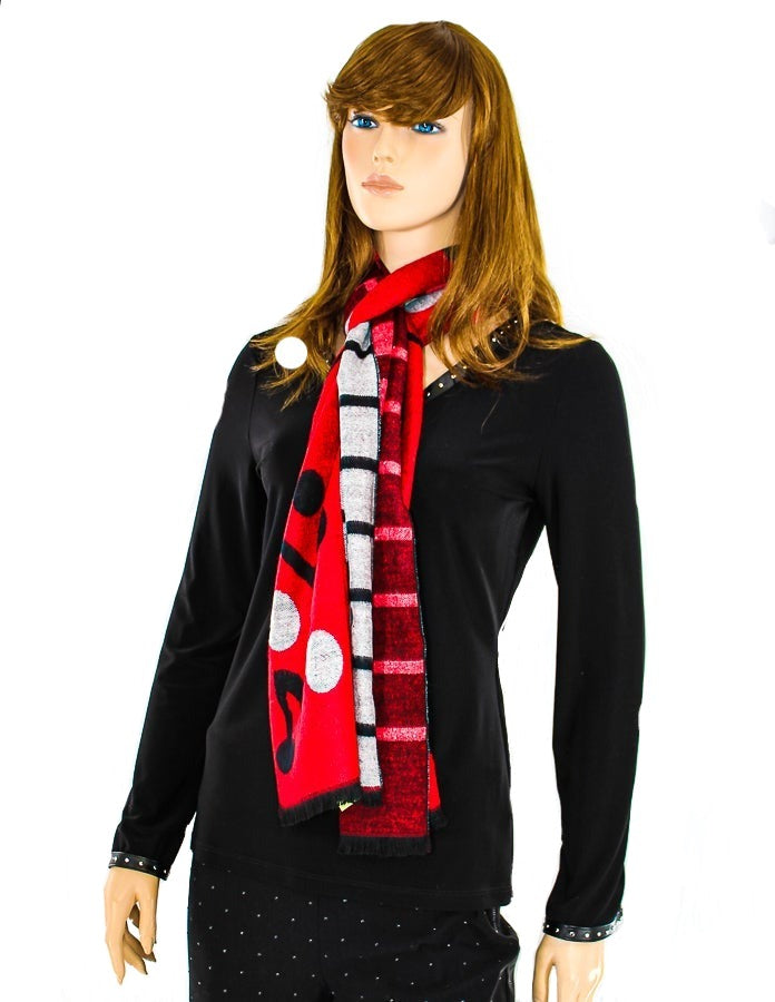 Black, New A, Print, Red, Scarves, White - August Brock Fashions