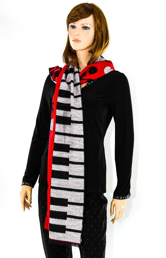 Black, New A, Print, Red, Scarves, White - August Brock Fashions