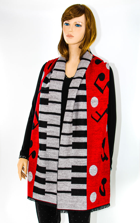 Black, New A, Print, Red, Scarves, White - August Brock Fashions