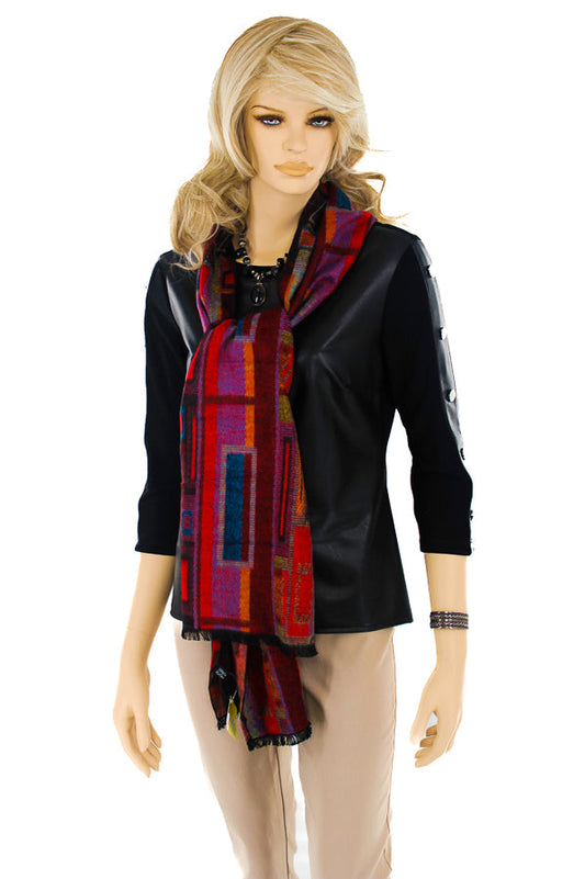 Cashmere Scarf 59 - Red/Multi Print