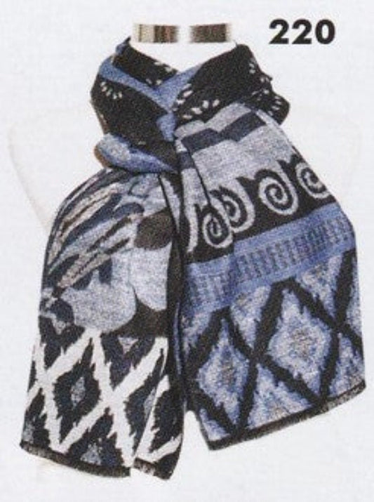 Black, Blue, Grey, New A, Print, Scarves - August Brock Fashions