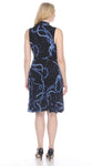 Joseph Ribkoff Black/Multi-Color Chain Print Belted Dress 212199