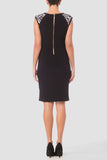 Joseph Ribkoff Black/Multi Floral Geometric Print Sheath Dress 181708