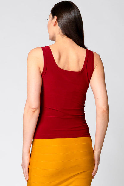 Black, inventory, Red, Reversible, Sleeveless, Tan, Tanks, Tops, Wine - August Brock Fashions