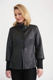 Joseph Ribkoff 203633 Black Textured Jacket with Sleeve Extenders