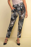 Joseph Ribkoff 211318 Black/Multi Tropical Print Pants