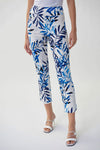 Joseph Ribkoff Vanilla/Multi Tropical Print Pull On Cropped Pants 222010