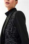 Joseph Ribkoff Black/Silver Textured Abstract Print Blazer Jacket 223299