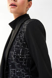 Joseph Ribkoff Black/Silver Textured Abstract Print Blazer Jacket 223299
