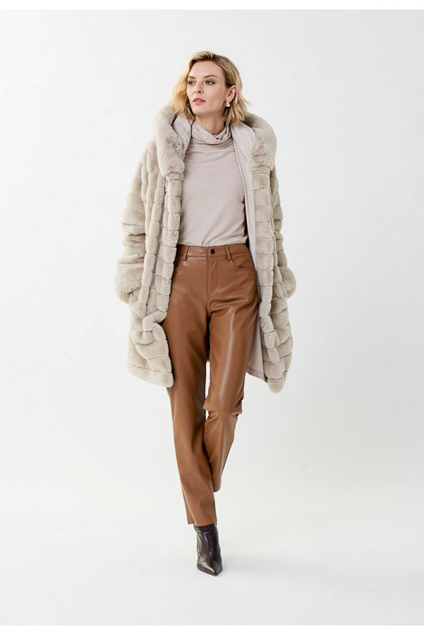 Joseph Ribkoff 223921 Faux Leather Straight Ankle Pants