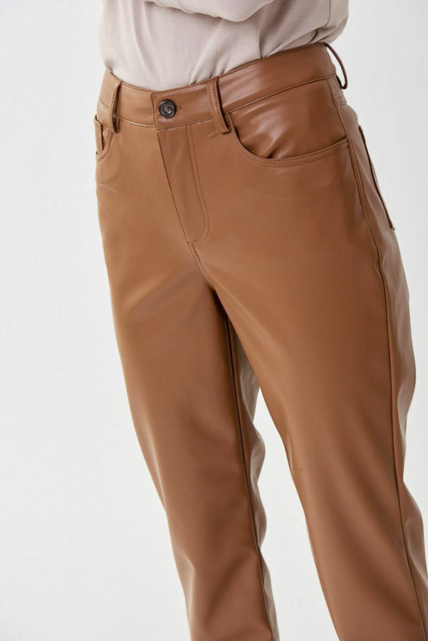 Joseph Ribkoff 223921 Faux Leather Straight Ankle Pants