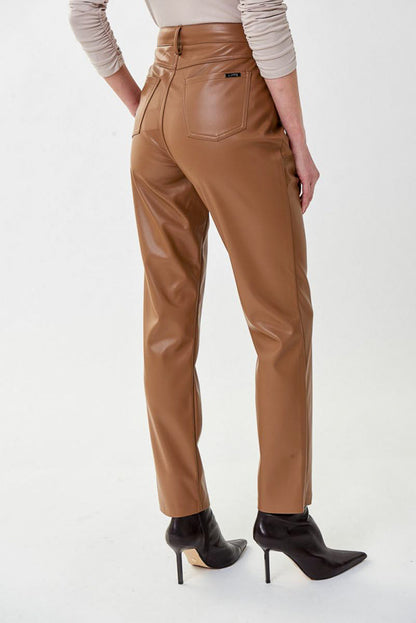Joseph Ribkoff 223921 Faux Leather Straight Ankle Pants