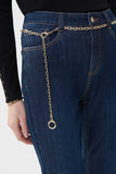 Joseph Ribkoff 223939 Indigo Belted Chain High Rise Bootcut Jeans