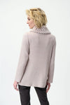 Joseph Ribkoff 224035 Oatmeal Faux Fur Cowl Neck Sweater Top