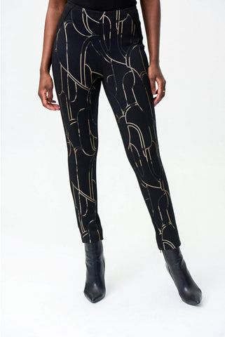 Joseph Ribkoff 224185 Sequined Abstract Pattern Pull On Pants