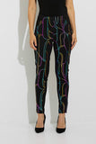 Joseph Ribkoff 224185 Sequined Abstract Pattern Pull On Pants