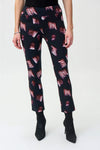 Joseph Ribkoff 224294 Black/Multi Brushstroke Print Pull On Cropped Pants