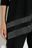 Joseph Ribkoff 224308 Black Embellished Mesh Panel Tunic Top