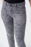Joseph Ribkoff Grey Embellished Snakeskin Print Ankle Jeans 224925