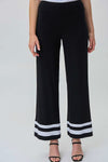 Joseph Ribkoff 231031 Black/Vanilla Striped Pull On Wide-Leg Pants