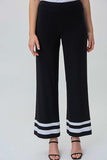 Joseph Ribkoff 231031 Black/Vanilla Striped Pull On Wide-Leg Pants