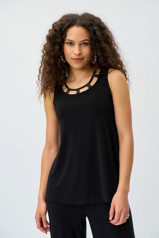 Joseph Ribkoff 231058 Cutout Neck Sleeveless Top