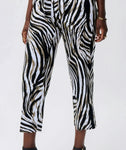 Joseph Ribkoff 231116 Vanilla/Multi Zebra Print Belted Pull On Pants
