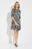 Joseph Ribkoff 231134 Vanilla/Multi Zebra Print Mini Shirt Dress