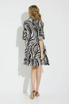 Joseph Ribkoff 231134 Vanilla/Multi Zebra Print Mini Shirt Dress
